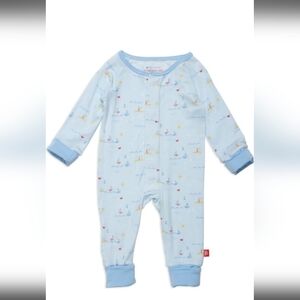Magnetic Me Light Blue Sailboat Footie